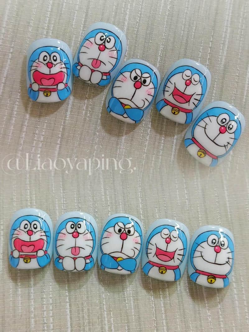 Bộ sưu tập nail vẽ doraemon chất lượng nhất