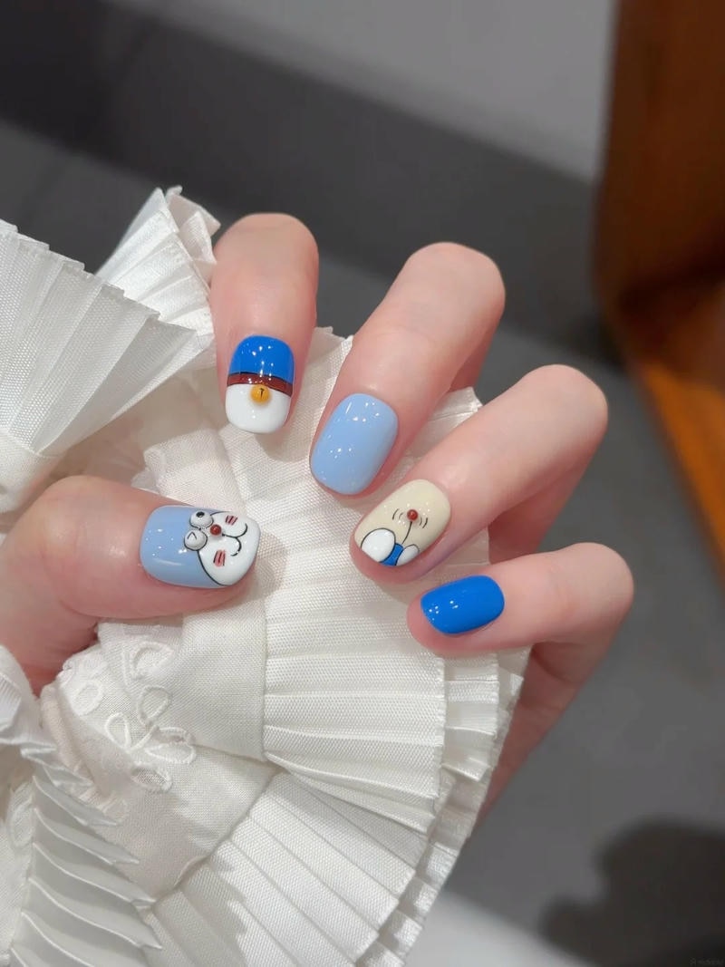 Bộ sưu tập nail vẽ doraemon cực đẹp