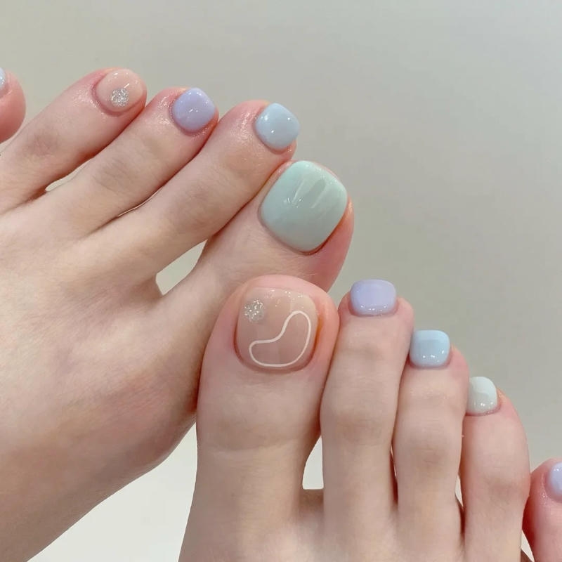 Khám phá nail chân màu pastel cuốn hút