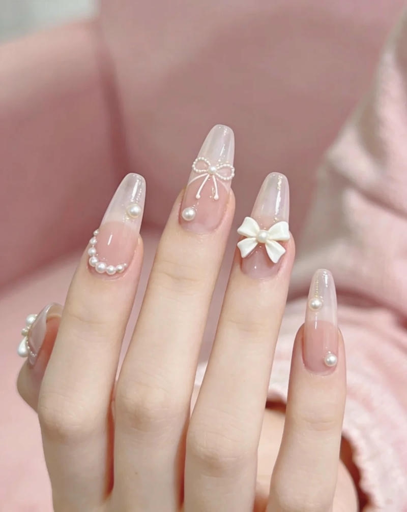 Khám phá nail đính nơ đẹp cuốn hút