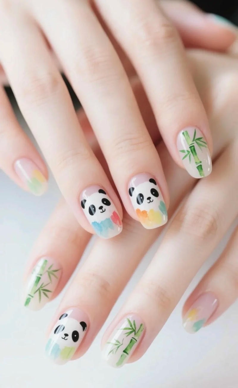 Khám phá nail gấu trúc sắc nét