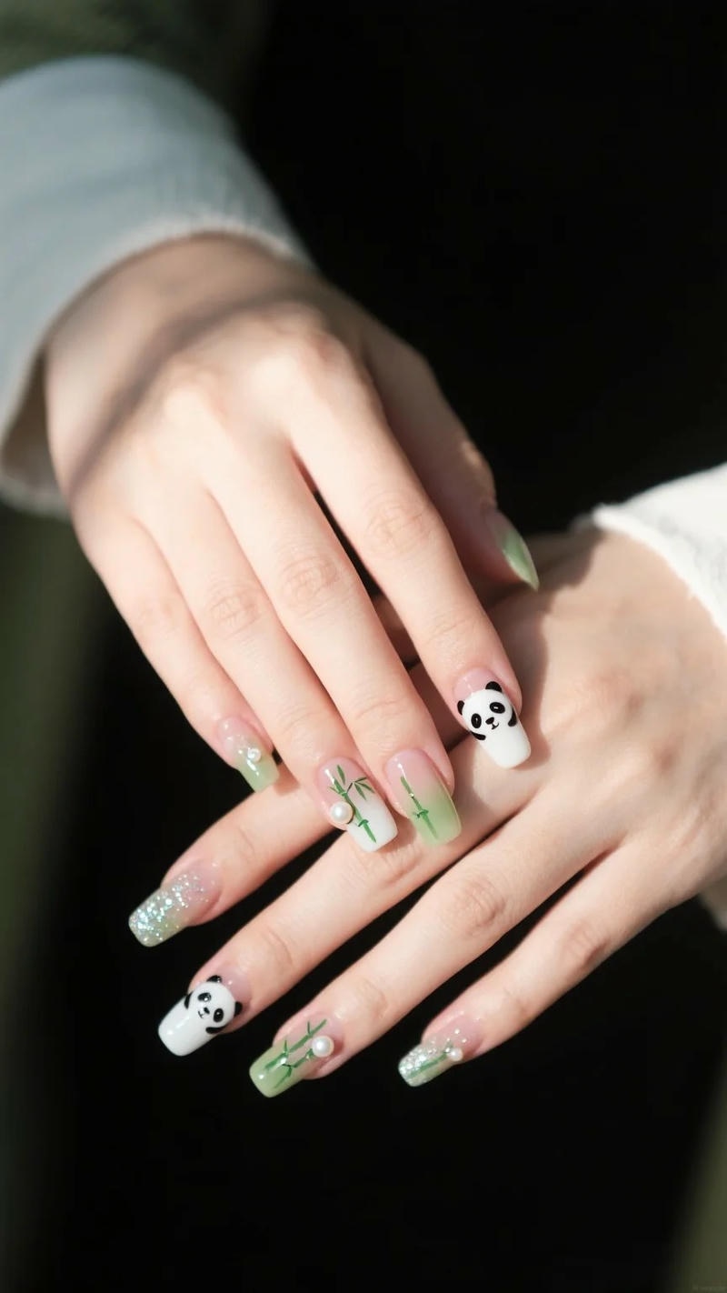 Khám phá nail gấu trúc thu hút