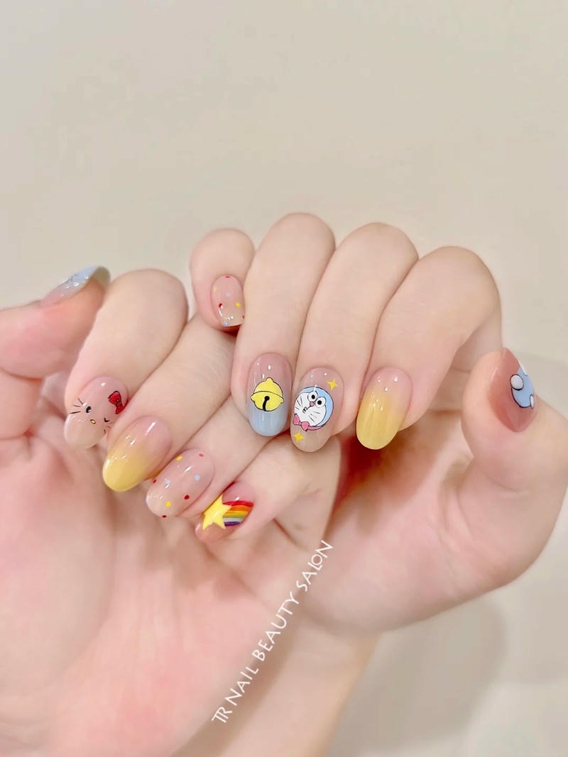 Khám phá nail vẽ doraemon thu hút