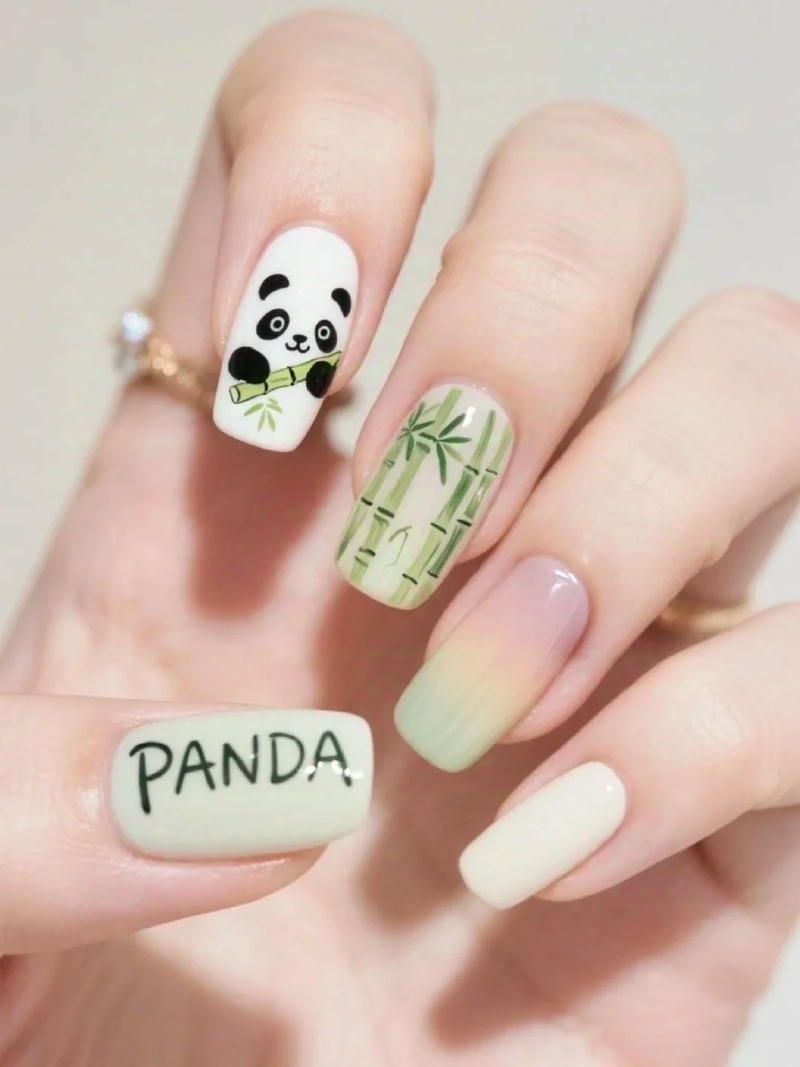 Loạt nail gấu trúc đẹp
