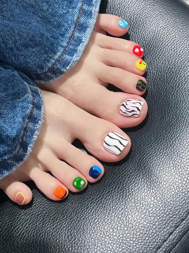Ngắm bộ nail chân nhiều màu mới chất lượng cao