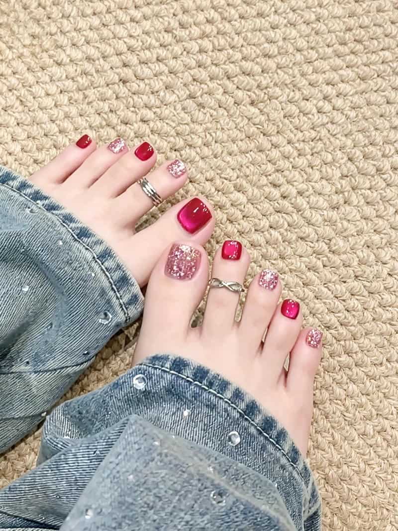 Ngắm bộ nail chân tết mới chất lượng cao