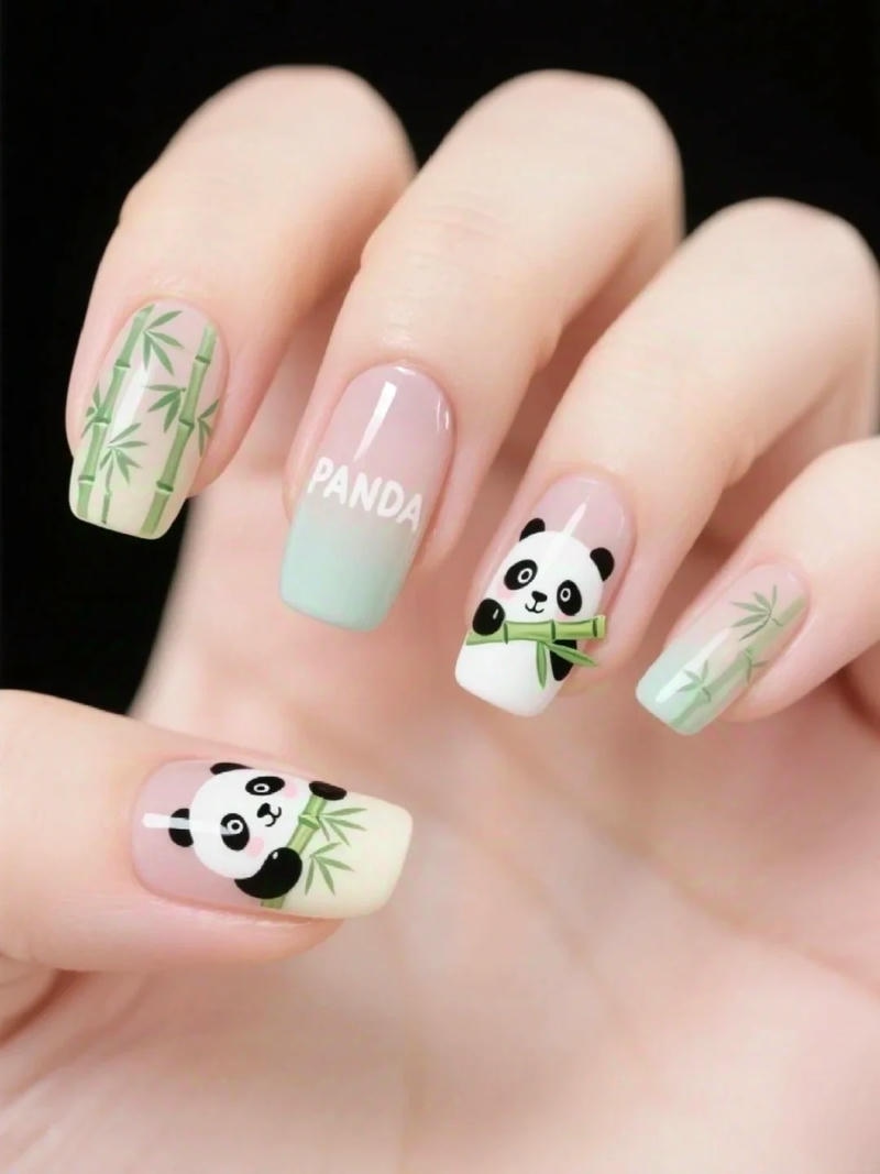 Ngắm bộ nail gấu trúc cực hot