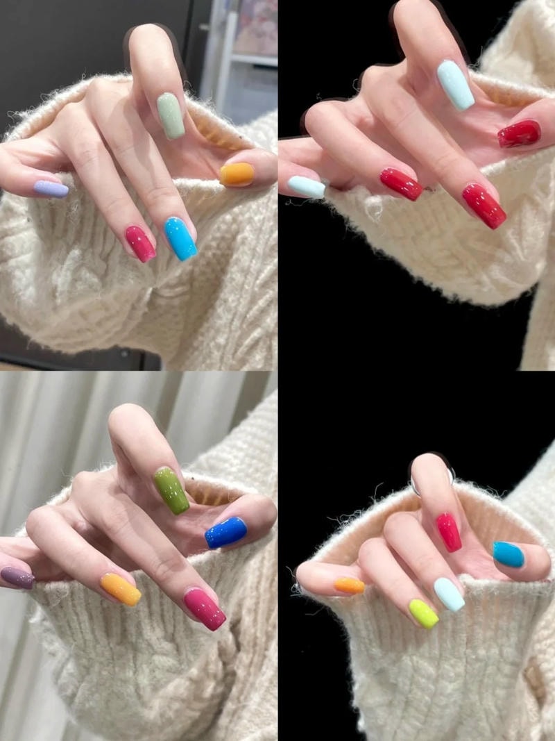 Ngắm bộ nail nhiều màu cực hot