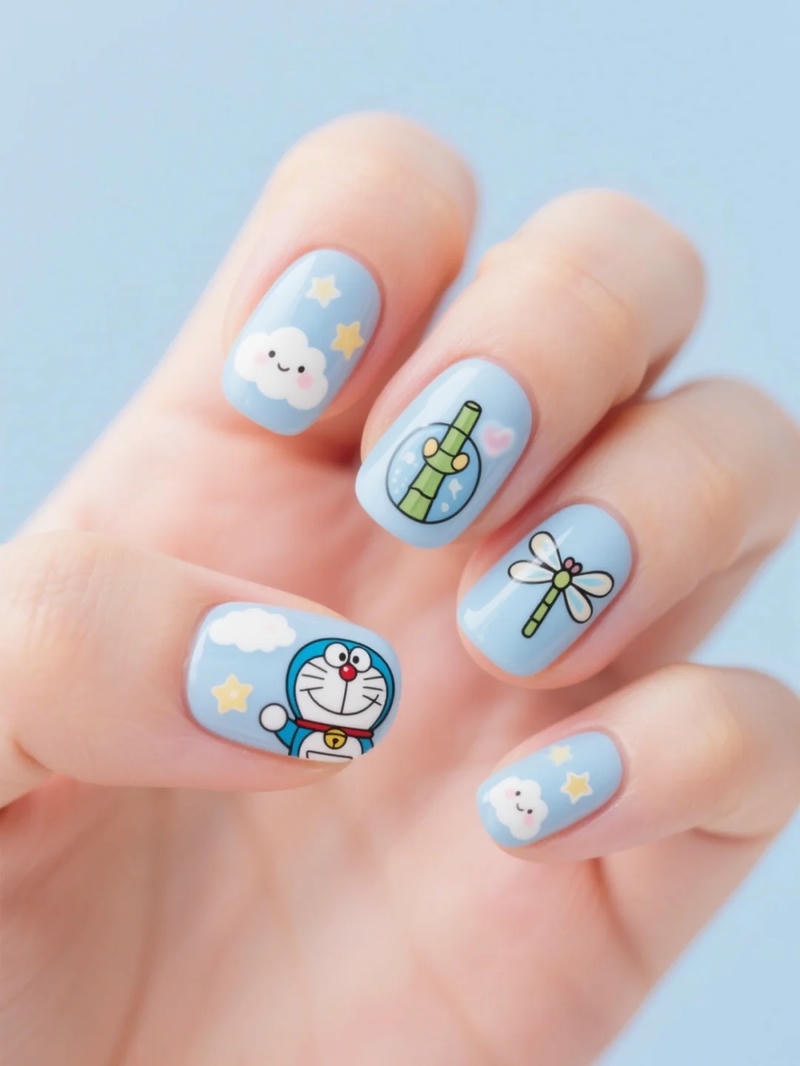 Ngắm bộ nail vẽ doraemon cực hot