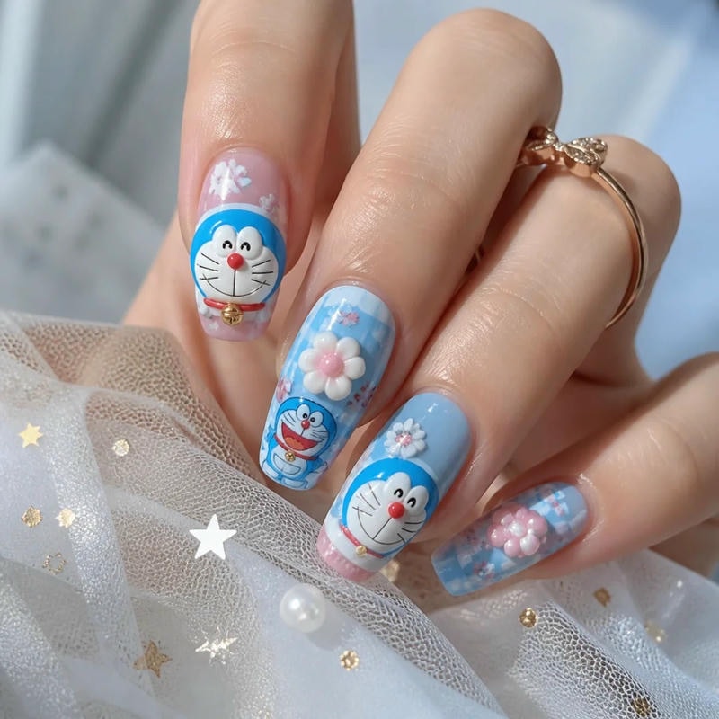 Ngắm bộ nail vẽ doraemon mới chất lượng cao
