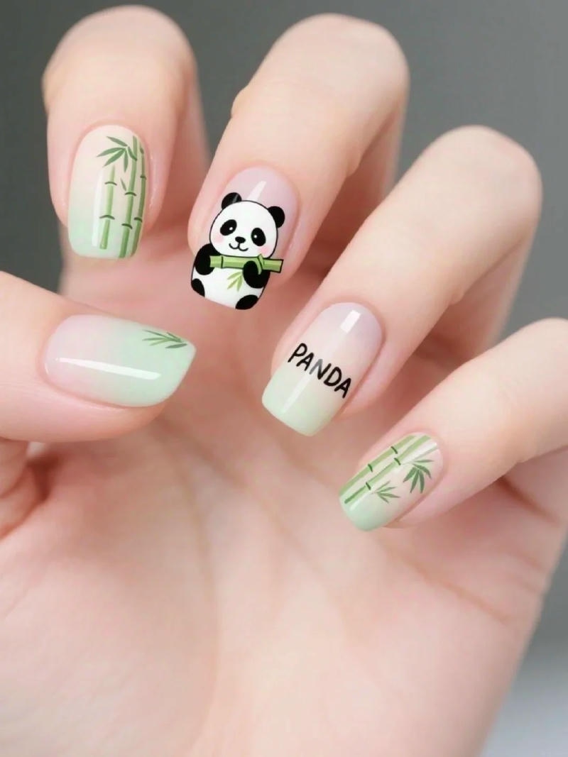 Ngắm nail gấu trúc hot