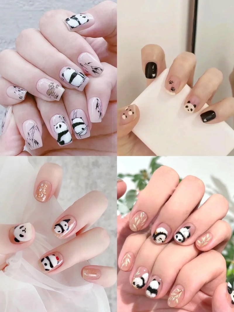 Ngắm nail gấu trúc mới