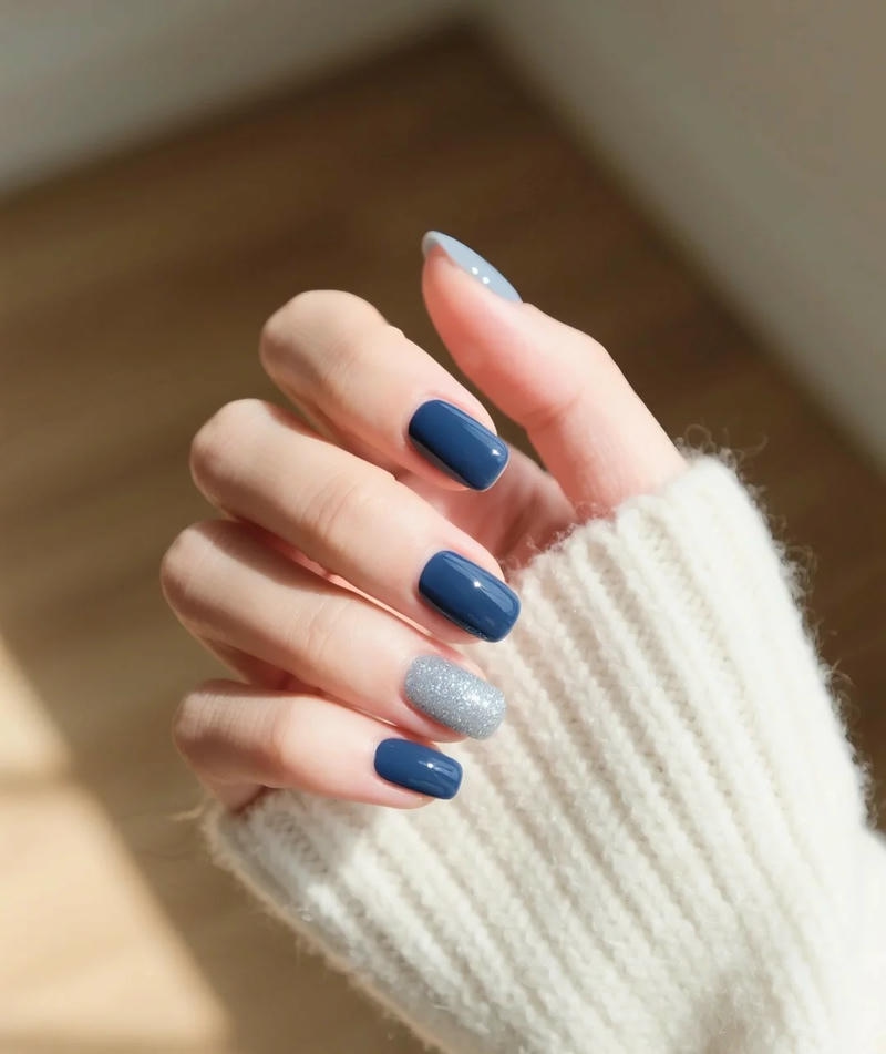Ngắm nail màu xanh coban hot