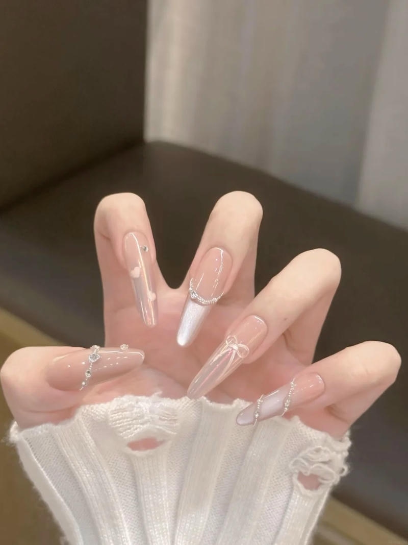 Tổng hợp nail đính nơ đẹp hot