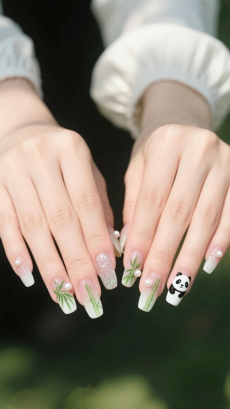 Tổng hợp nail gấu trúc chất lượng nhất