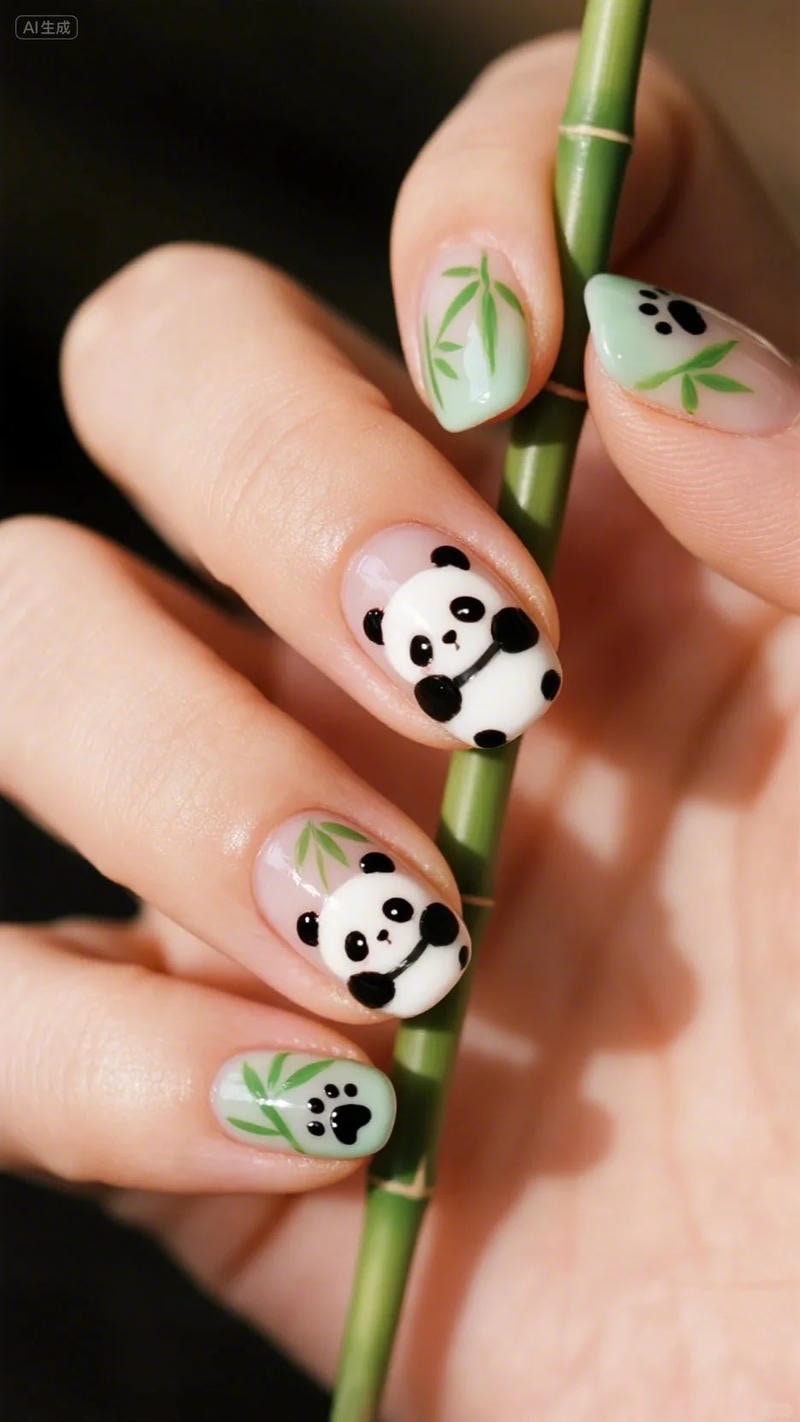 Tổng hợp nail gấu trúc hot