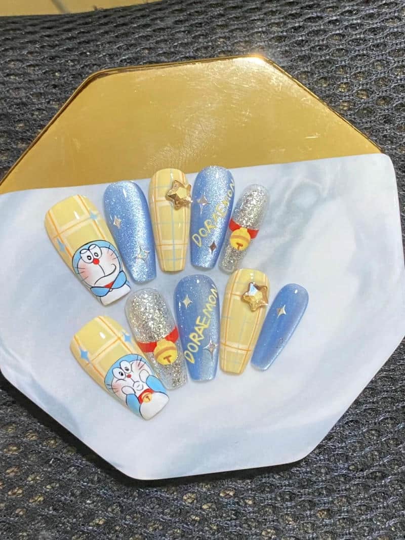 Tổng hợp nail vẽ doraemon chất lượng nhất