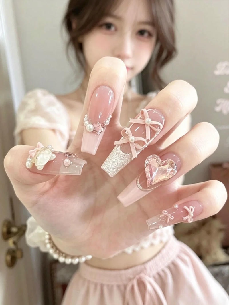 Tuyển chọn nail đính nơ đẹp chất lượng nhất