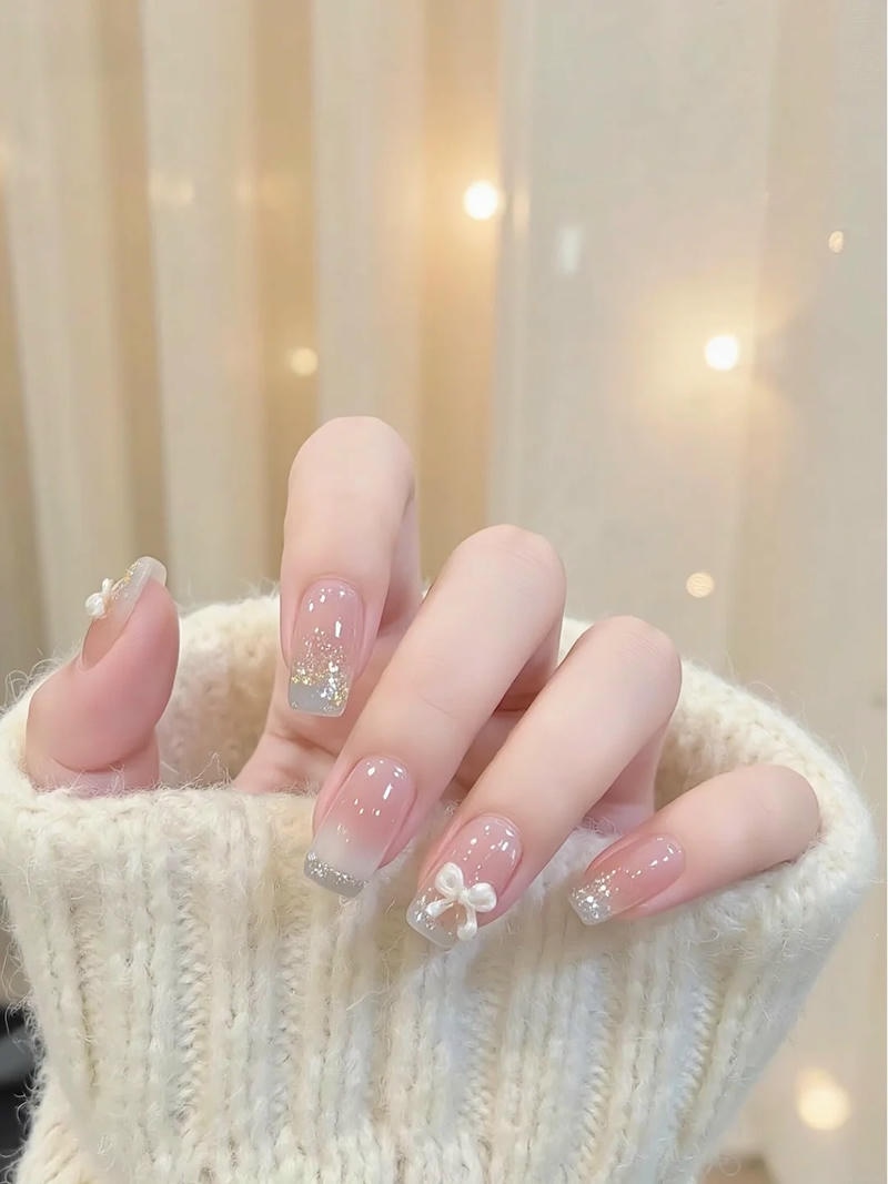 Tuyển tập bộ nail đính nơ đẹp miễn phí
