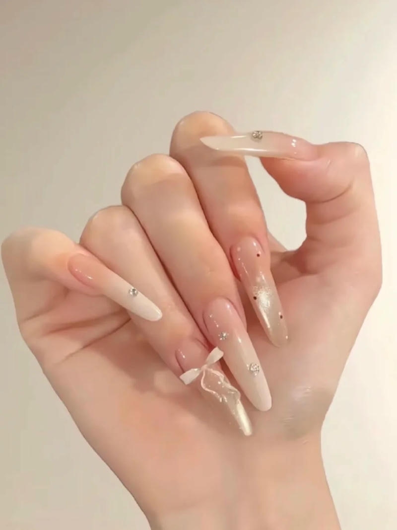 Tuyển tập bộ nail đính nơ đẹp trend nhất