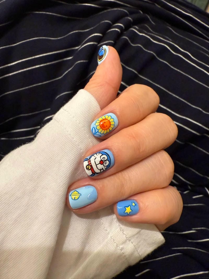 Tuyển tập bộ nail vẽ doraemon trend nhất