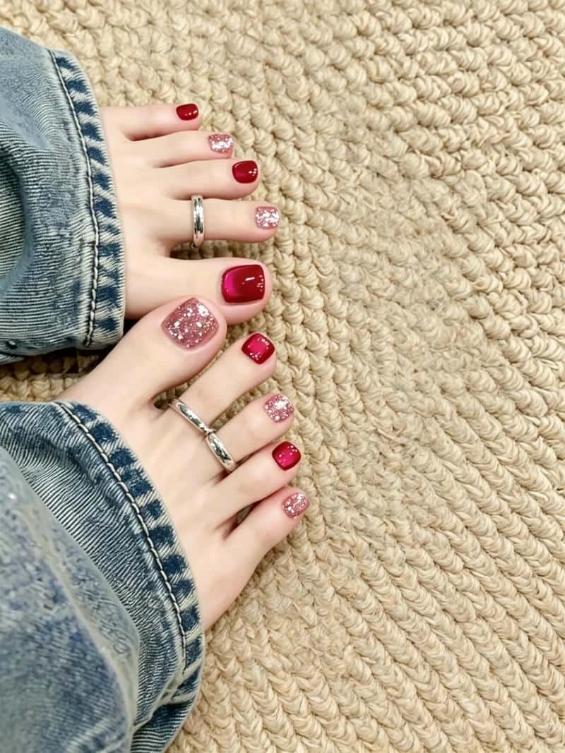 Xem nail chân tết đẹp