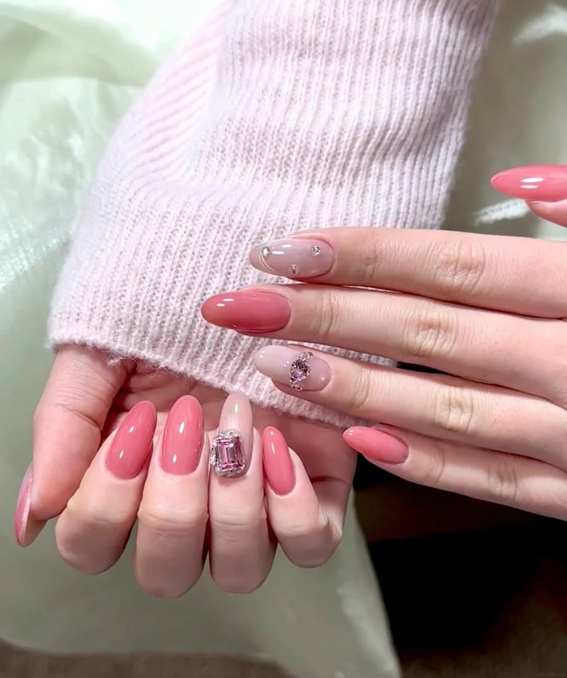 Xem nail màu hồng đẹp