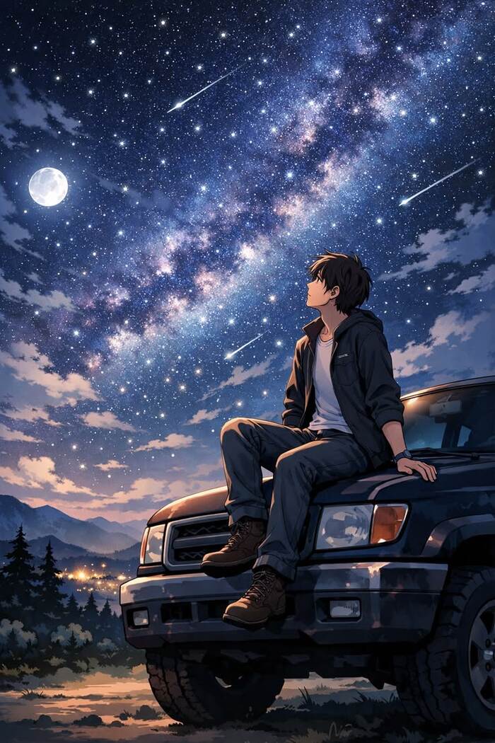 ảnh anime chill ban đêm
