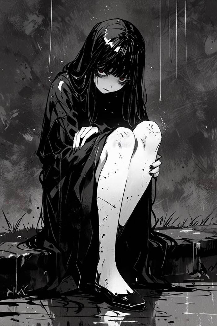 ảnh anime đen trắng hot cute nữ