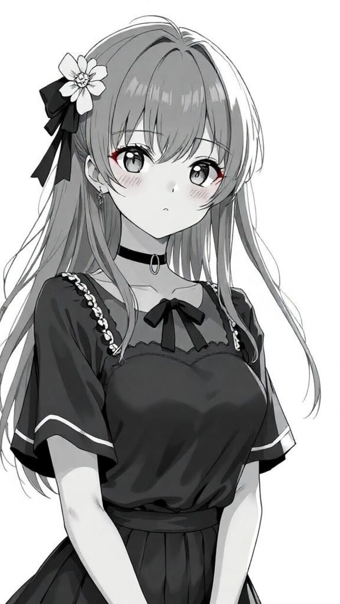 ảnh anime đen trắng hot