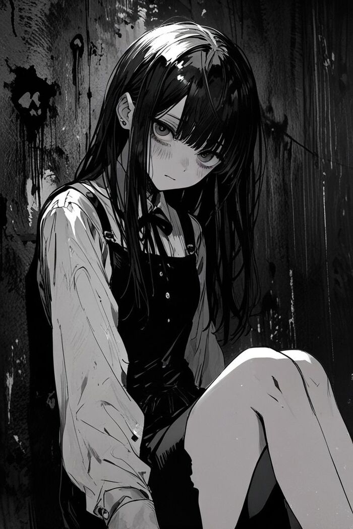 ảnh anime đen trắng ngầu hd