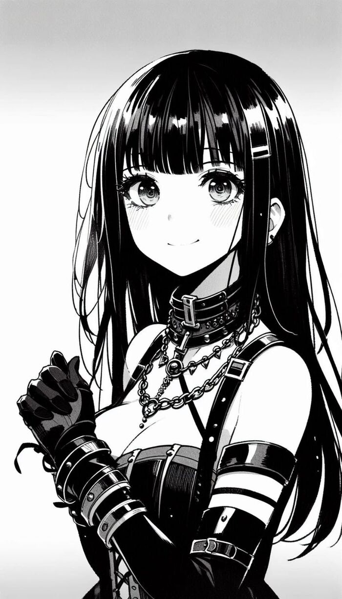 ảnh anime đen trắng nữ cực chất