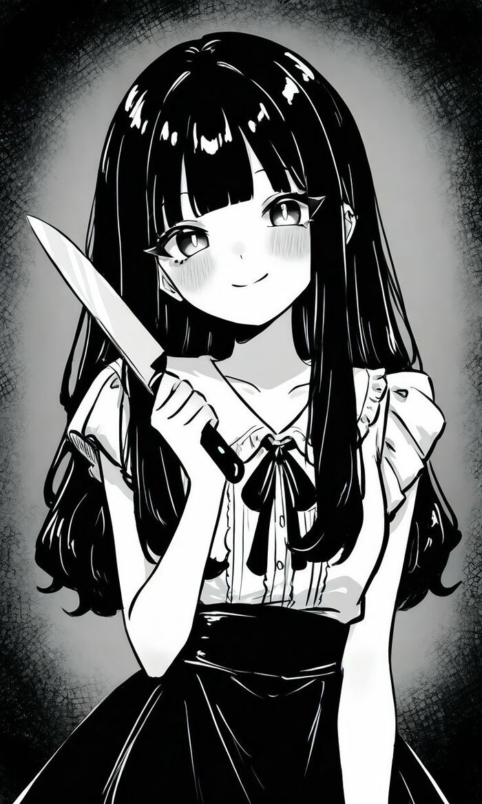 ảnh anime đen trắng nữ hot