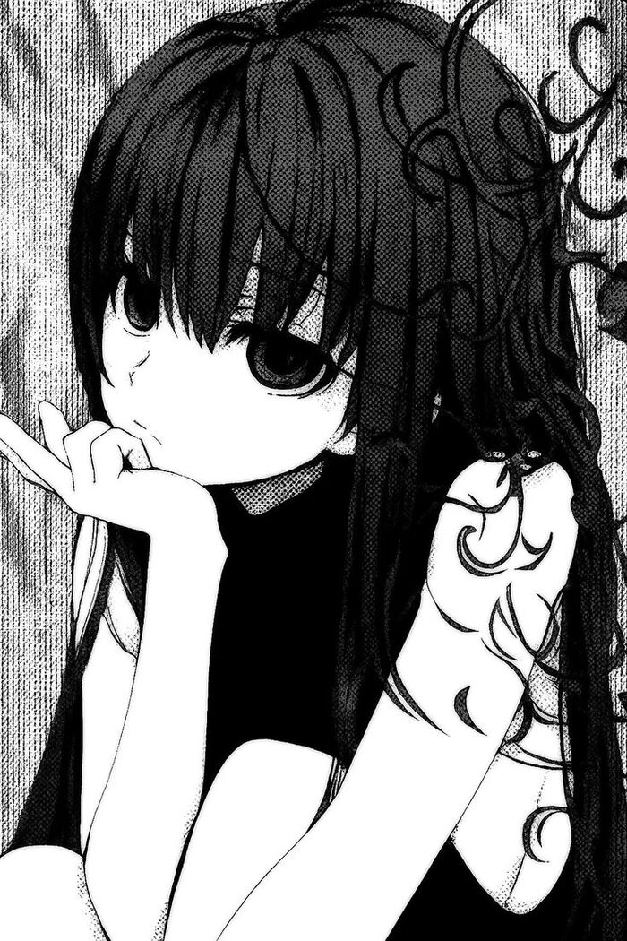 ảnh anime đen trắng nữ