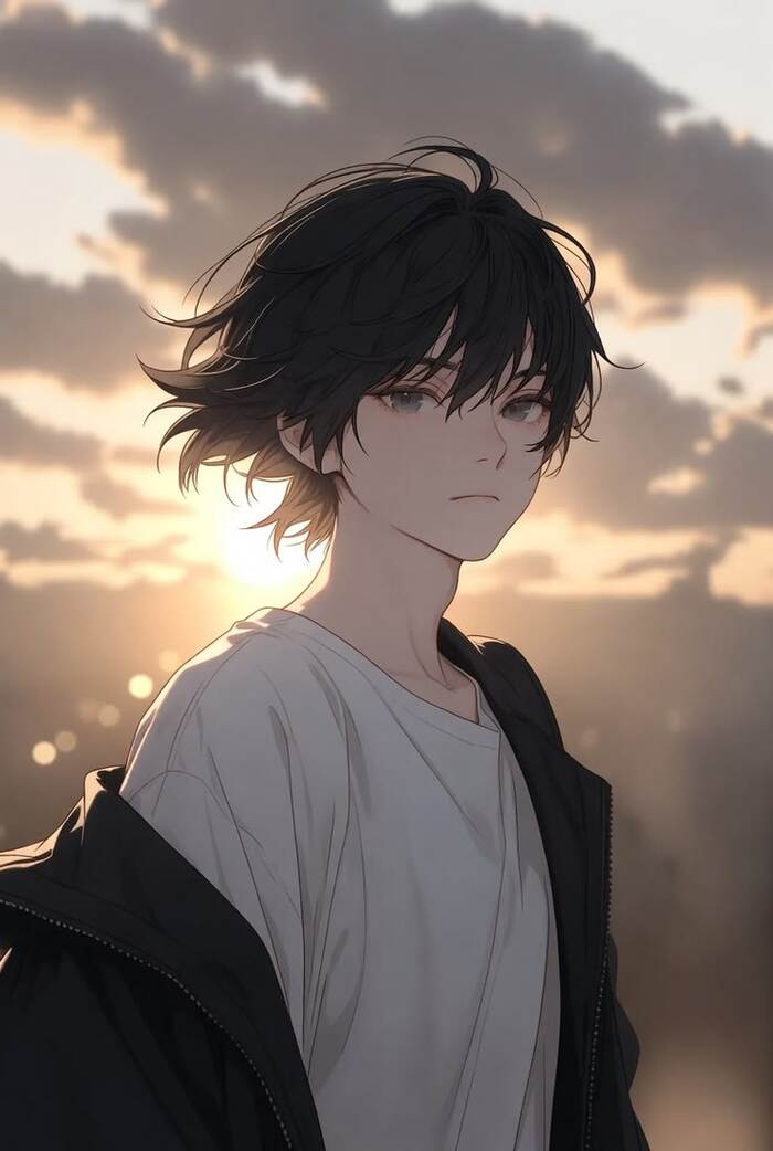hình ảnh trai anime tóc đen