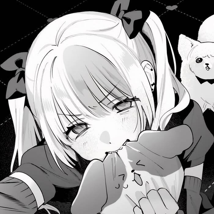 hình avatar anime nữ đen trắng